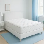 Ортопедический матрас Monro на кровати в светлом современном интерьере спальни