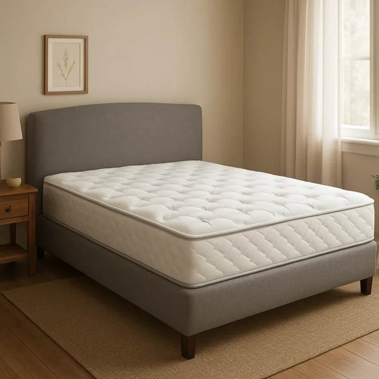 Пружинный матрас Good Win на кровати в уютной спальне с тёплым освещением