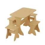 Обеденная группа из ЛДСП стол и 4 табурета беленый дуб