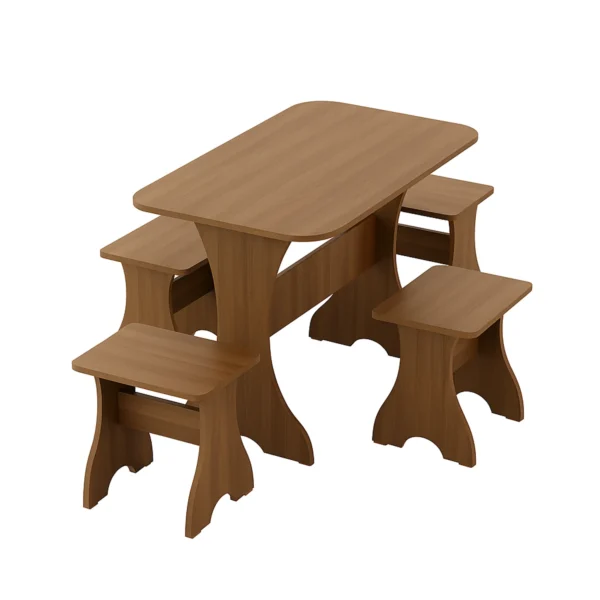 Обеденная группа из ЛДСП стол и 4 табурета цвет орех темный Арвис