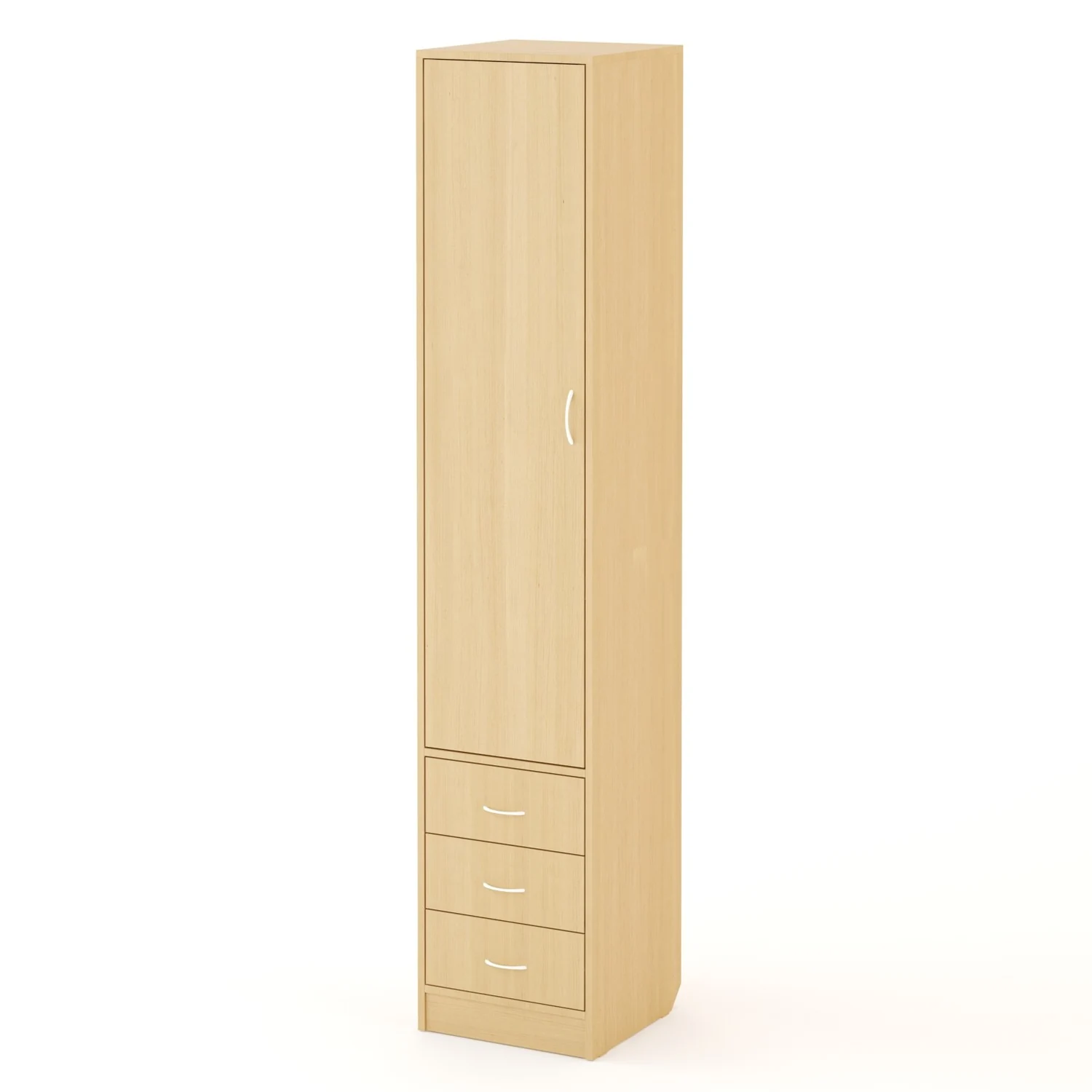 Шкаф одностворчатый с ящиками мини 2000 беленый дуб Одностворчатый шкаф с ящиками высота 2000 цвет беленый дуб