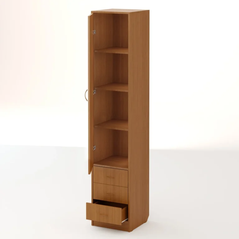 Одностворчатый шкаф с ящиками высота 2000 цвет бук темный