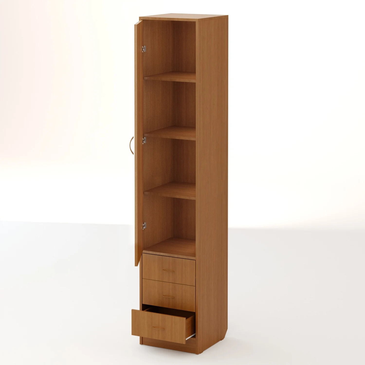 Шкаф одностворчатый с ящиками мини 2000 бук темный Одностворчатый шкаф с ящиками высота 2000 цвет бук темный