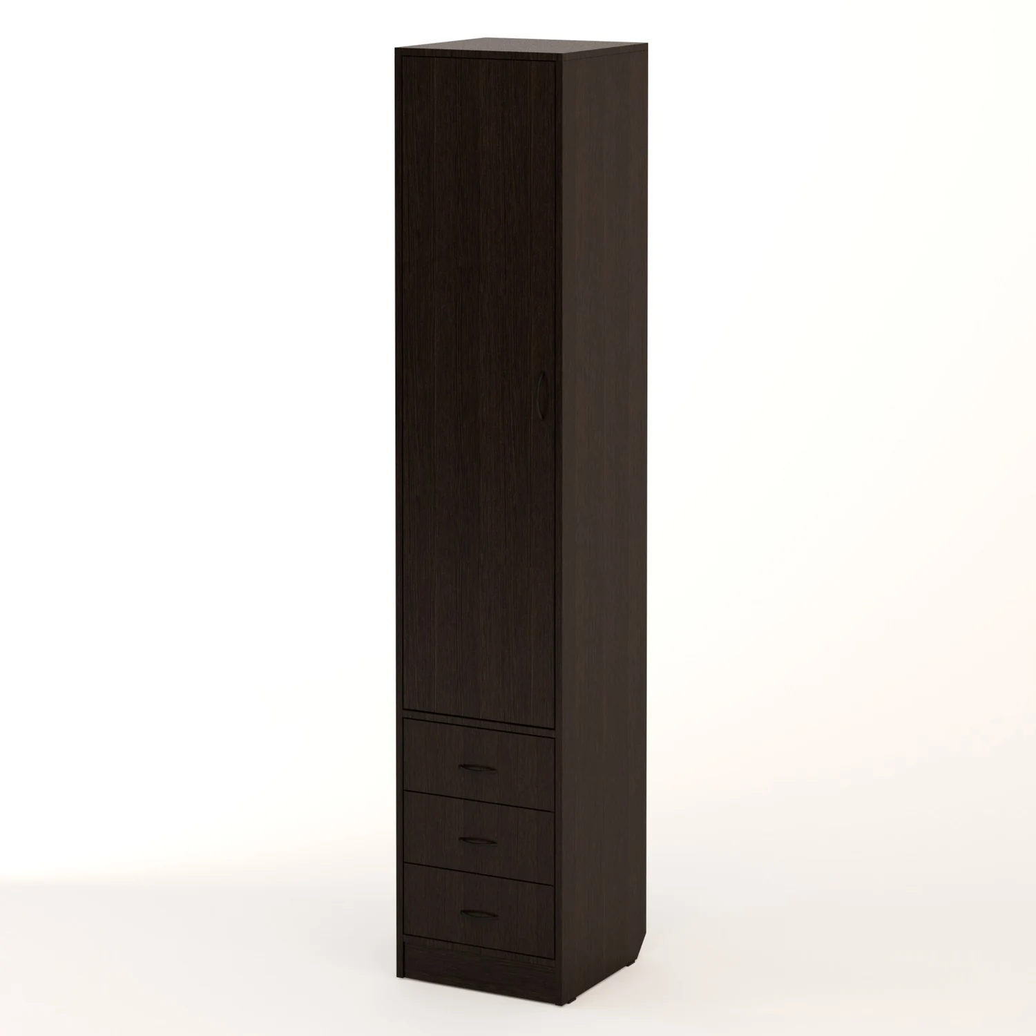 Шкаф одностворчатый с ящиками мини 2000 венге Одностворчатый шкаф с ящиками высота 2000 цвет венге