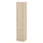 Одностворчатый шкаф с ящиками высота 2000 цвет ясень шимо светлый