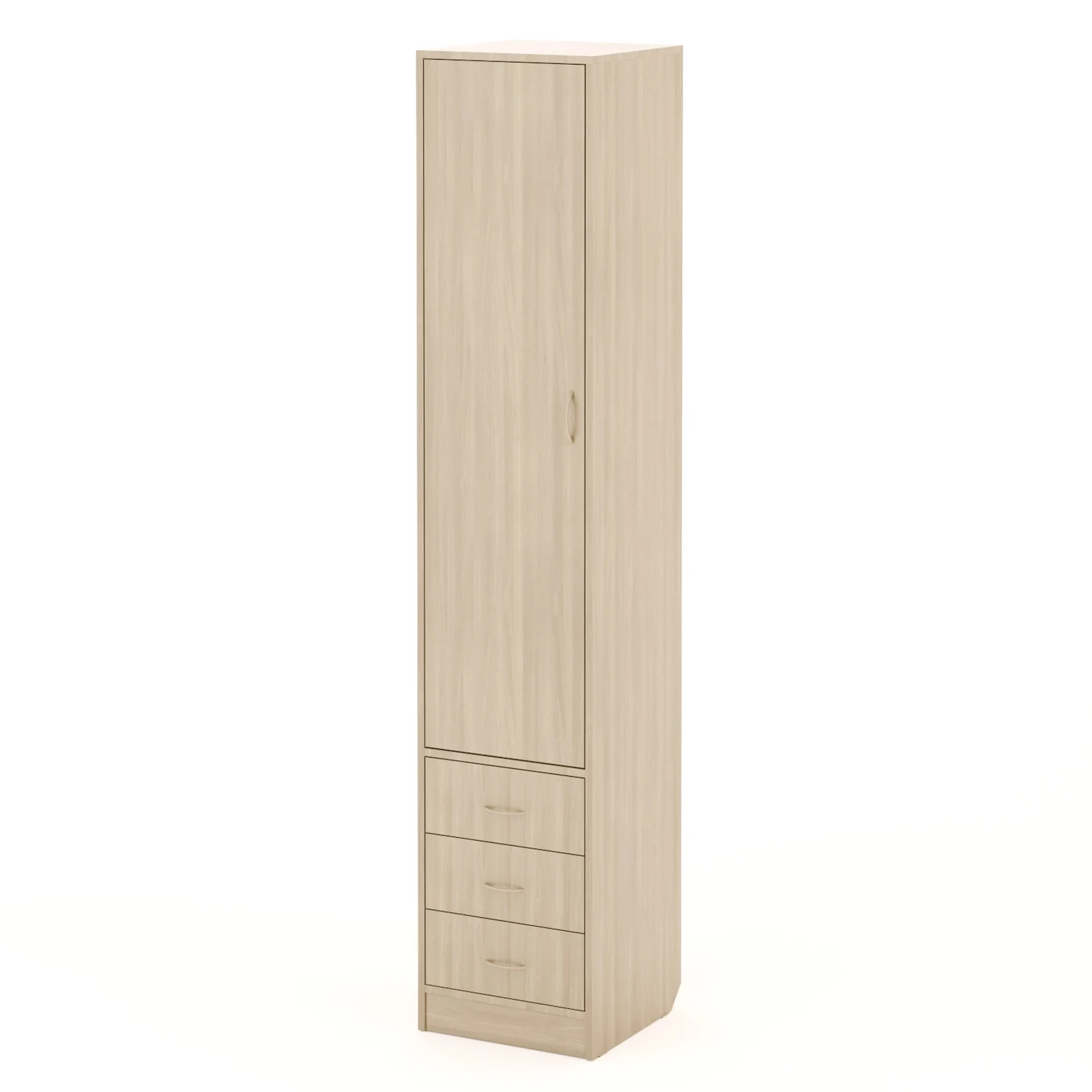 Шкаф одностворчатый с ящиками мини 2000 ясень шимо светлый Одностворчатый шкаф с ящиками высота 2000 цвет ясень шимо светлый