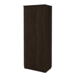 Распашной шкаф с полками и штангой без ручек цвет венге