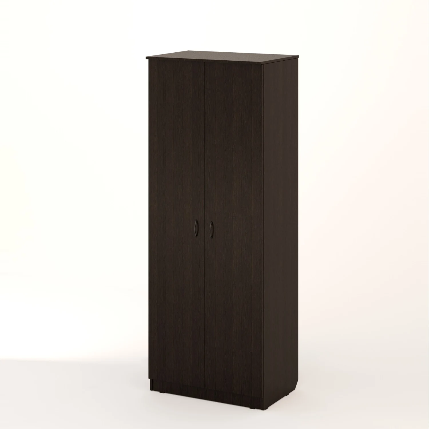 Шкаф распашной двухстворчатый с полками и штангой венге Распашной двухстворчатый шкаф с полками и штангой цвет венге