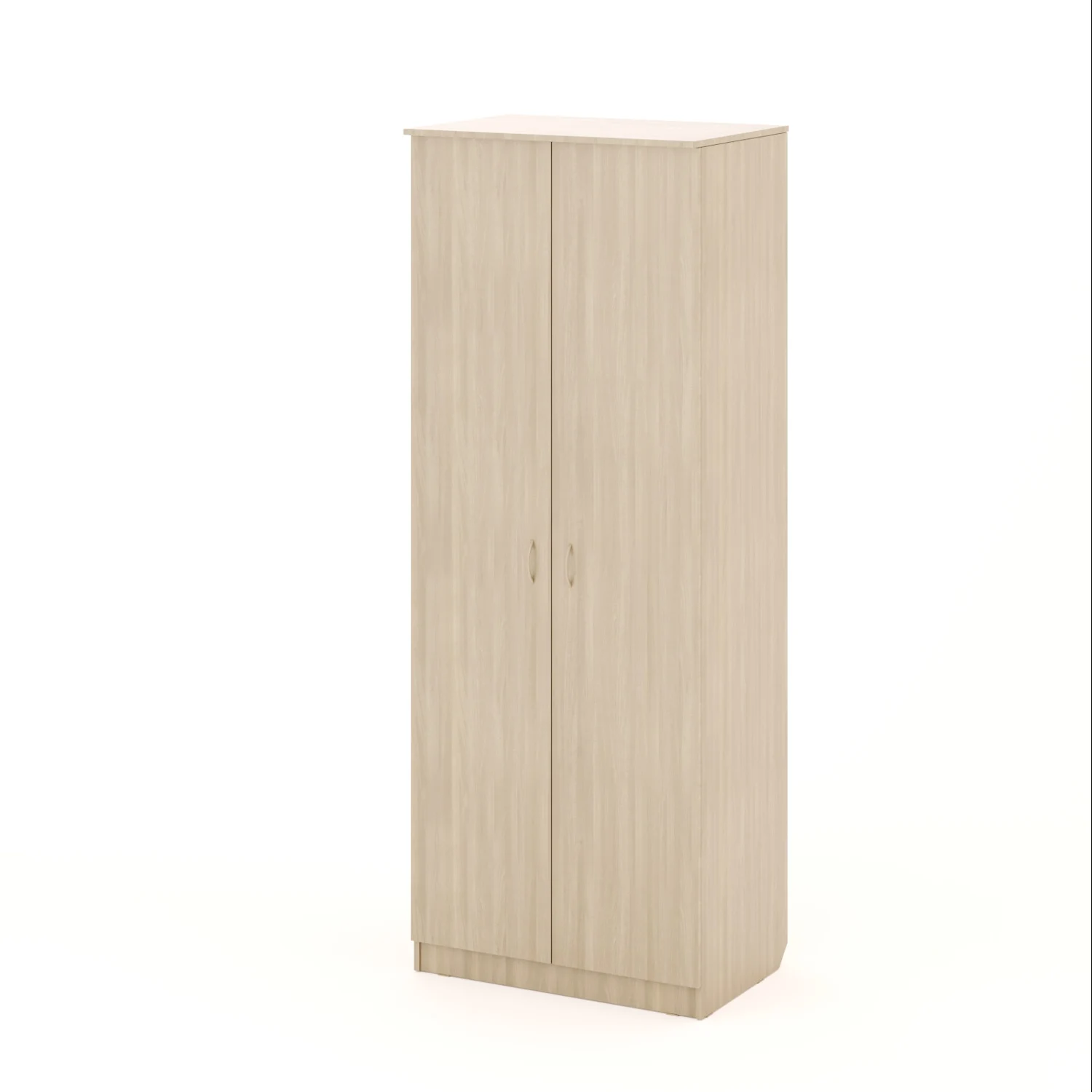 Шкаф распашной двухстворчатый с полками и штангой ясень шимо светлый Распашной двухстворчатый шкаф с полками и штангой цвет ясень шимо светлый