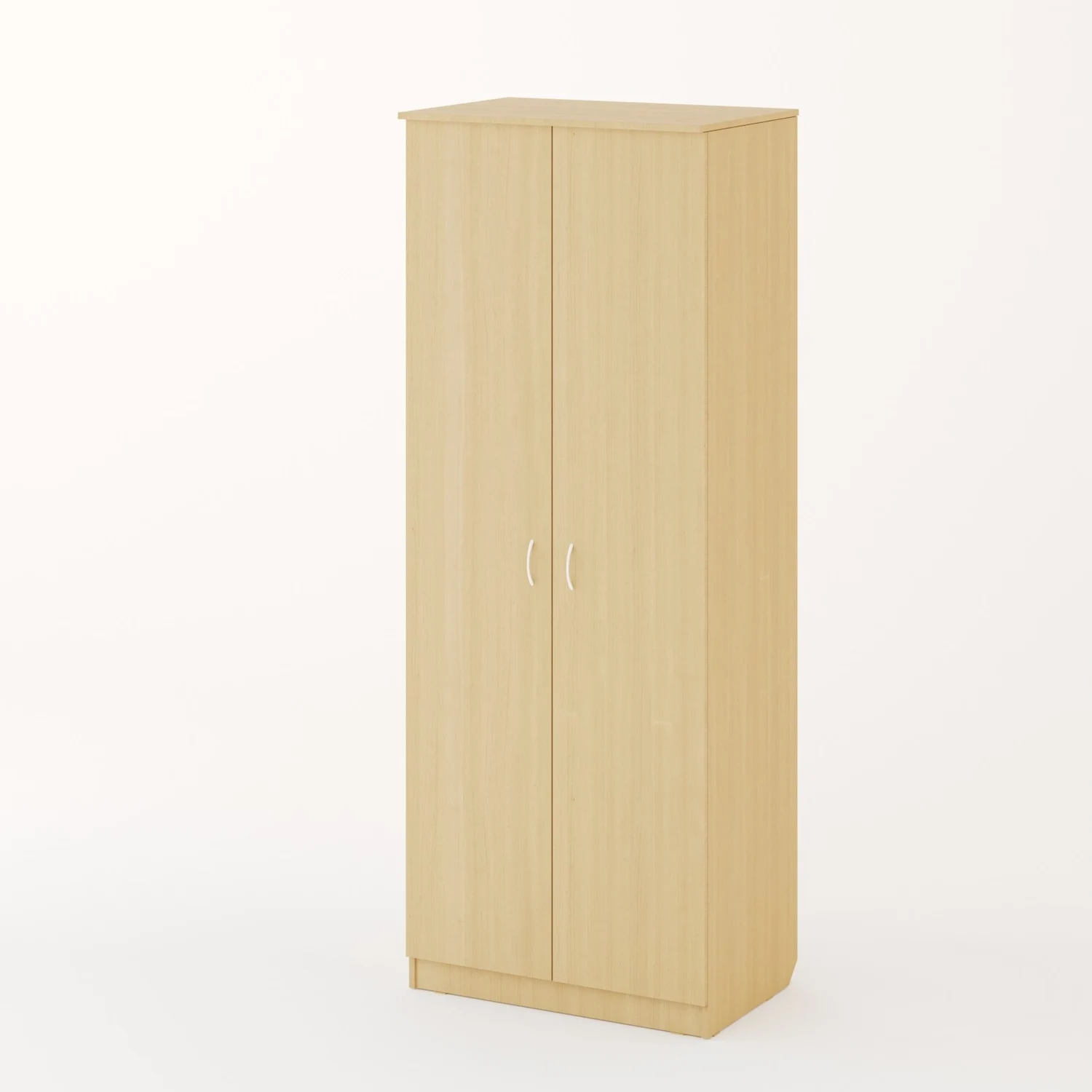 Шкаф распашной двухстворчатый с полкой и штангой беленый дуб Распашной двухстворчатый шкаф с полкой и штангой цвет беленый дуб