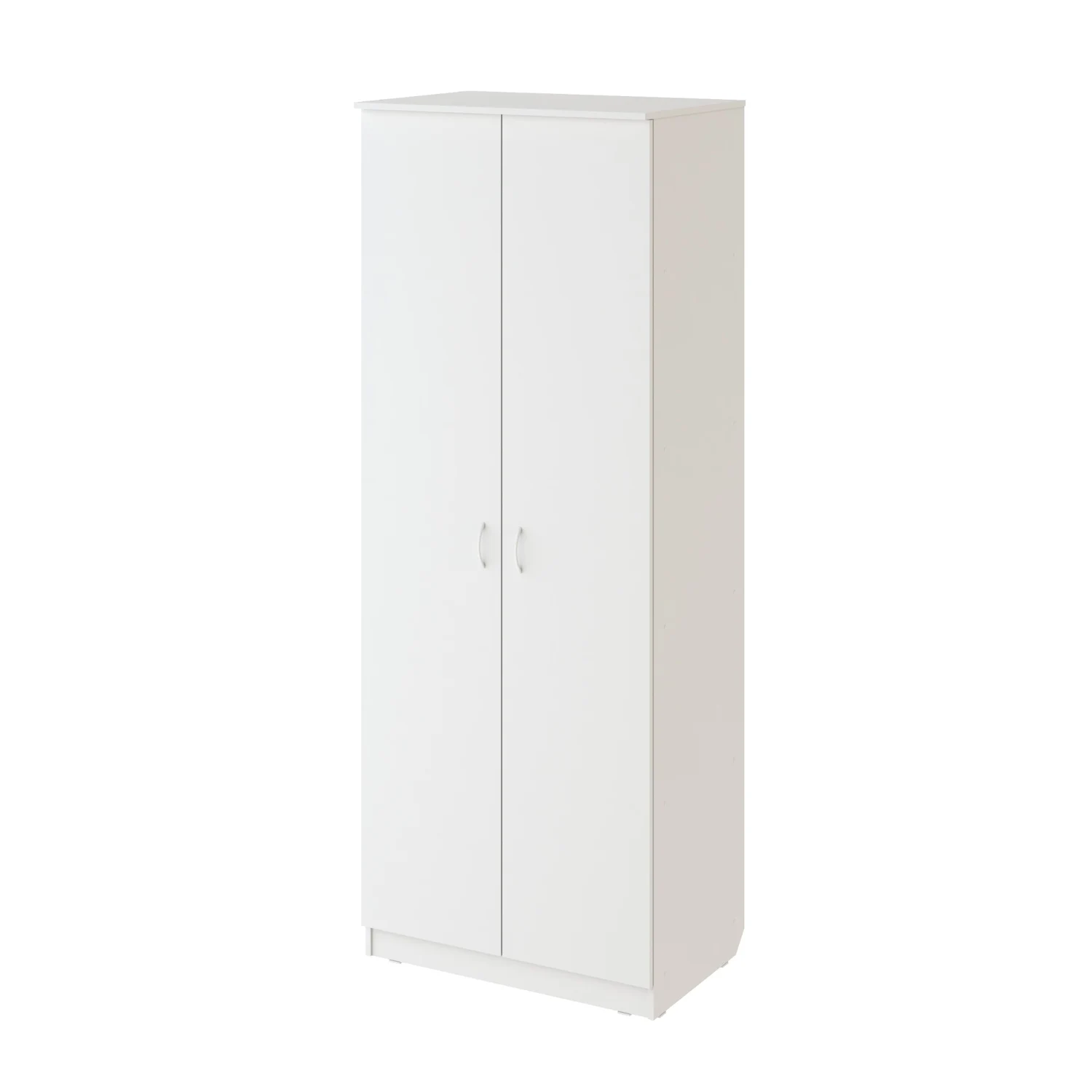 Шкаф распашной двухстворчатый с полкой и штангой белый Распашной двухстворчатый шкаф с полкой и штангой цвет белый