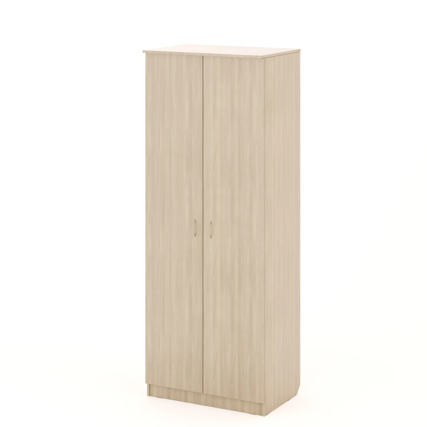 Шкаф распашной двухстворчатый с полкой и штангой ясень шимо светлый Распашной двухстворчатый шкаф с полкой и штангой цвет ясень шимо светлый