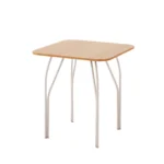 Квадратный обеденный стол на металлических ножках цвет бук темный Арвис