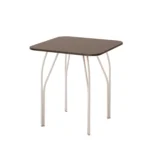 Квадратный обеденный стол на металлических ножках цвет венге