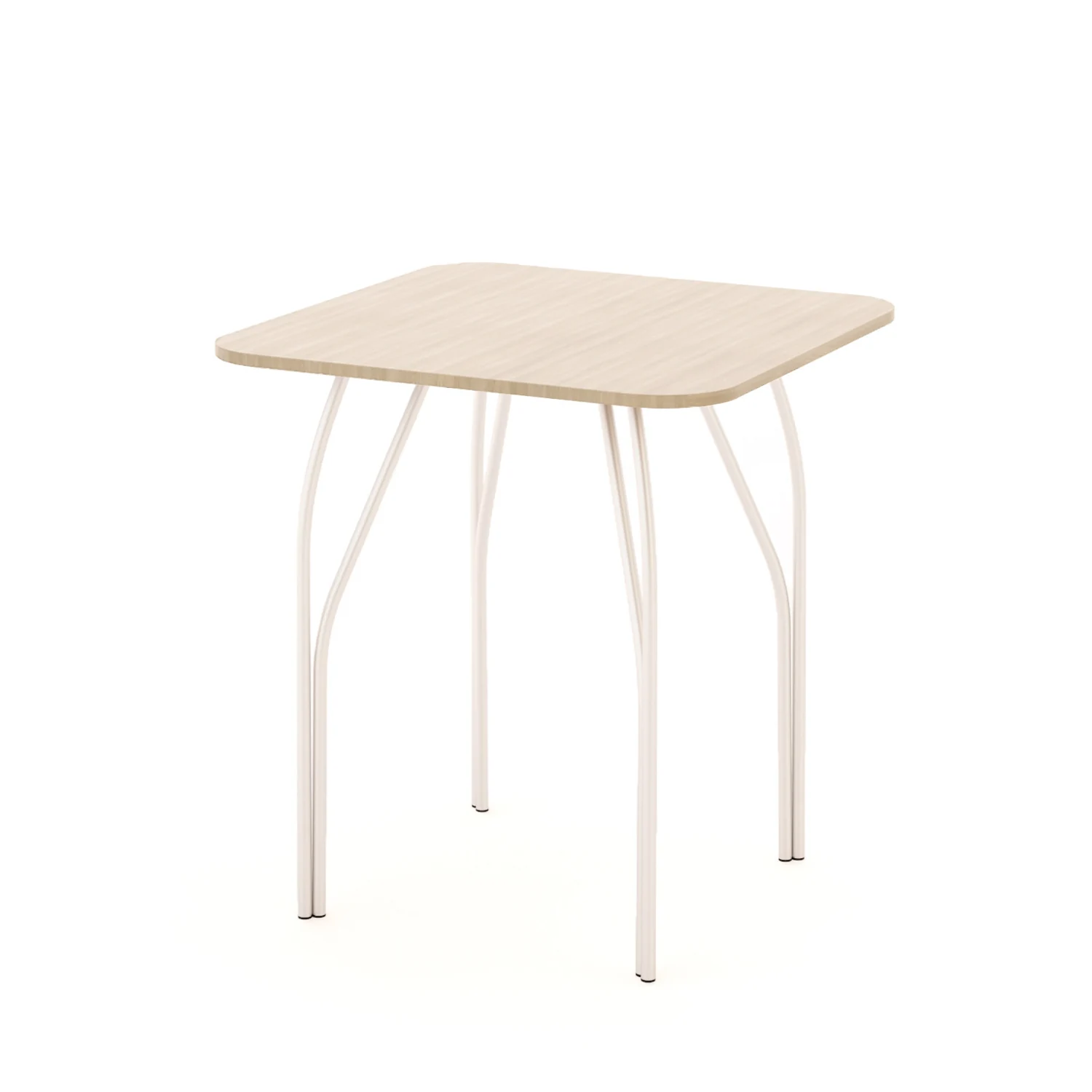 Стол обеденный квадратный на металлических ножках ясень шимо светлый Квадратный обеденный стол на металлических ножках цвет ясень шимо светлый