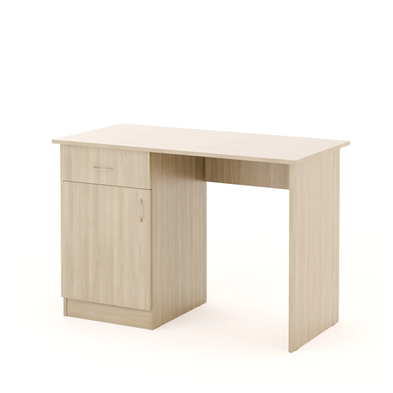 Стол письменный с ящиком и тумбой ясень шимо светлый Письменный стол с ящиком и тумбой цвет ясень шимо светлый
