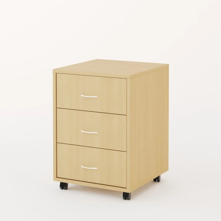 Мобильная тумба с ящиками цвет беленый дуб