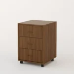 Мобильная тумба с ящиками цвет орех темный