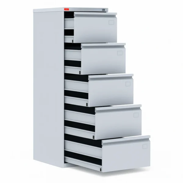 Картотечный металлический шкаф КР-5 Арвис — открытые выдвижные секции
