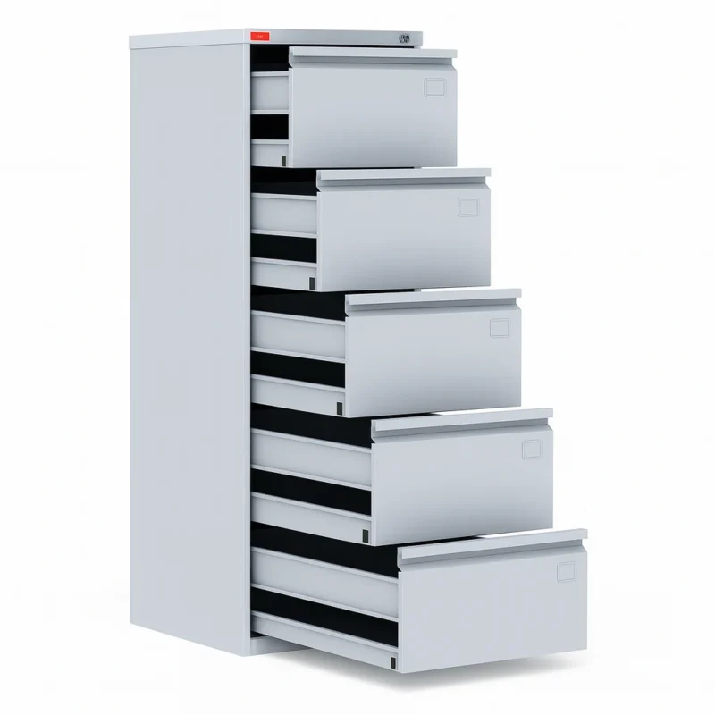 Картотечный металлический шкаф КР-5 Арвис — открытые выдвижные секции