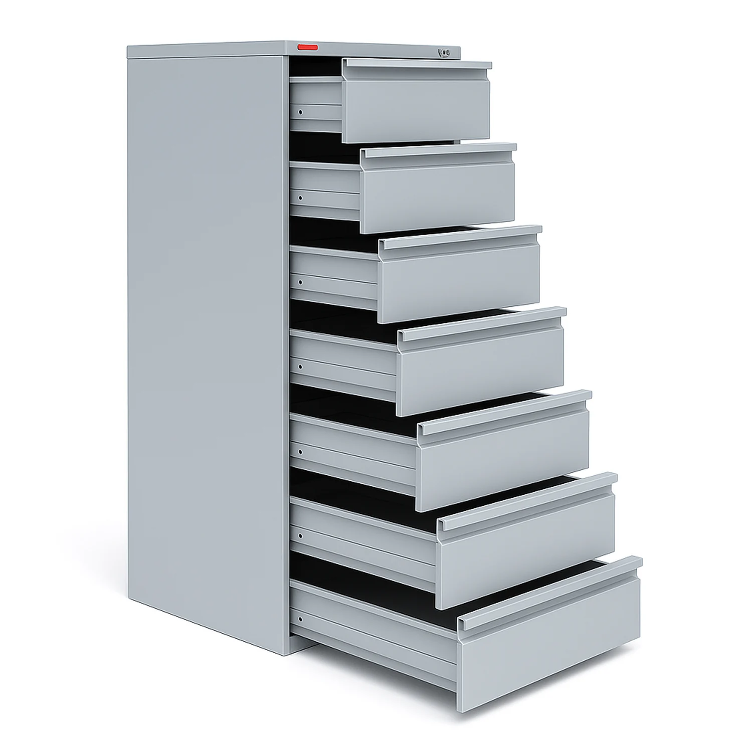 Картотечный металлический шкаф для документов КР-7 Арвис Картотечный металлический шкаф КР-7 Арвис — открытые выдвижные ящики