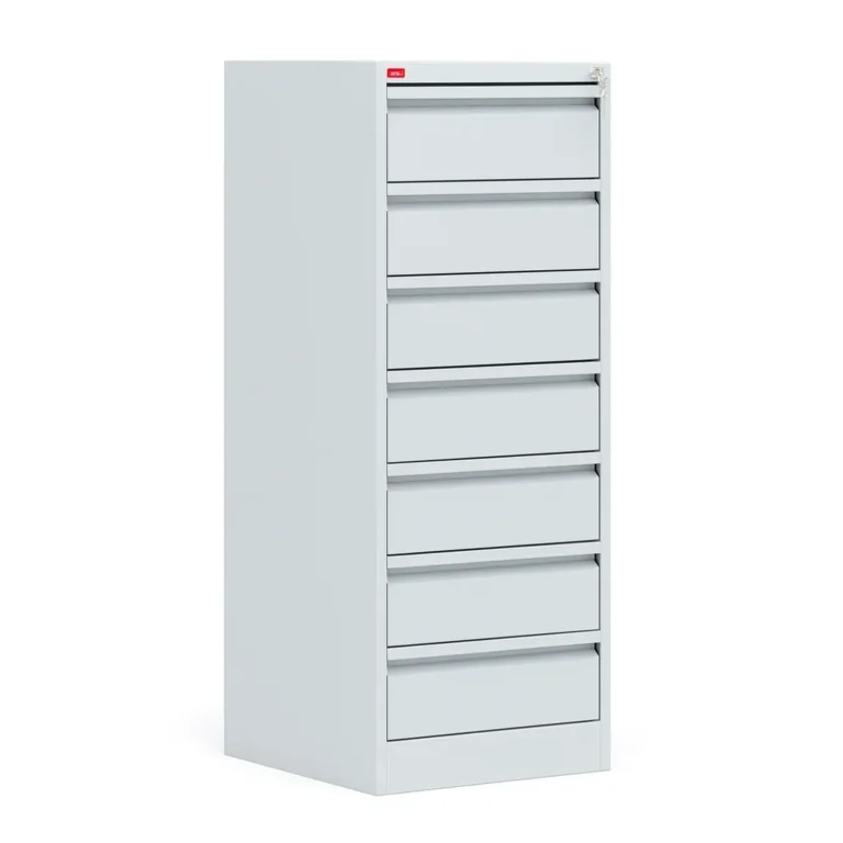 Картотечный металлический шкаф КР-7 Арвис — вид спереди, закрытые ящики