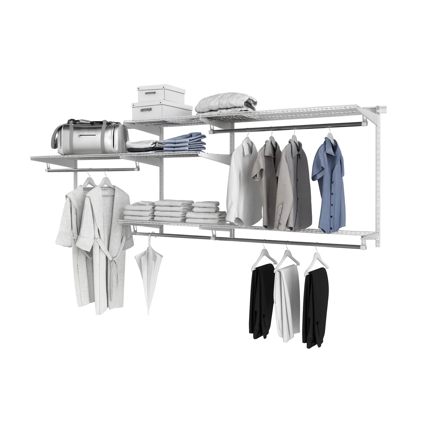 Гардеробная система ТИТАН-ГС-350 и ГС-450 Гардеробная система ТИТАН-ГС-350 и ГС-450 в интерьере — пример готовой сборки