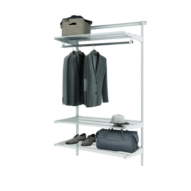 Гардеробная система ТИТАН-ГС-350С и 450С в собранном виде — пример установки, белая