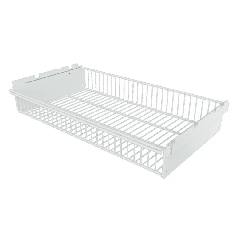 Выдвижная корзина ТИТАН-ГС — низкая, металлическая, белая