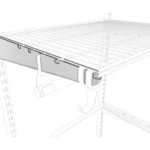 Кронштейн ТИТАН-ГС установлен на стойке гардеробной системы с сетчатой полкой