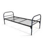 Кровать металлическая одноярусная 900×1900 мм, усиленная сетка, графитовый каркас