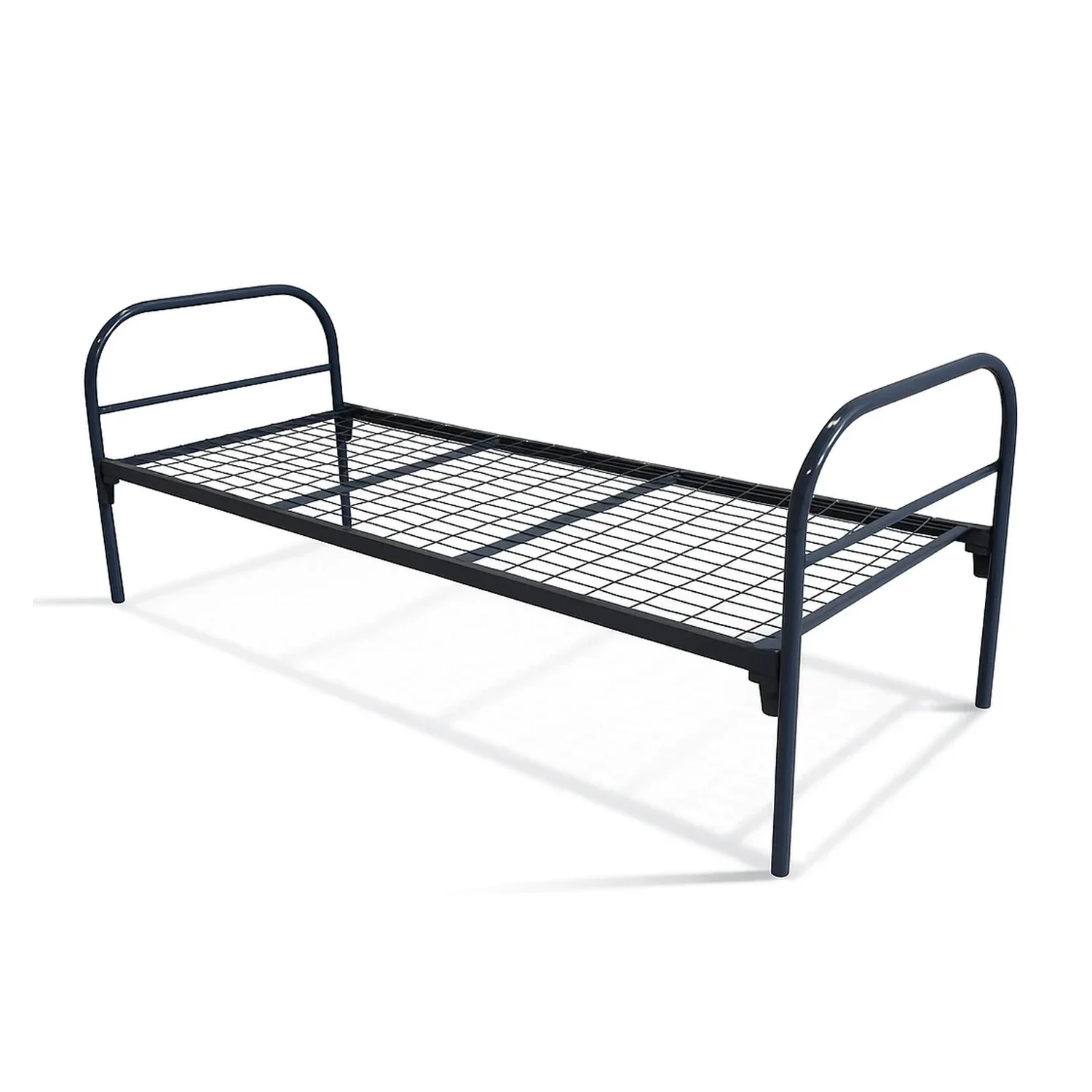Кровать металлическая 900×1900 мм — общий вид Кровать металлическая одноярусная 900×1900 мм, усиленная сетка, графитовый каркас