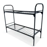 Кровать двухъярусная металлическая 700×1900 мм — общий вид, тёмно-графитовый каркас