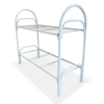 Кровать металлическая двухъярусная 800×1900 мм белая — общий вид