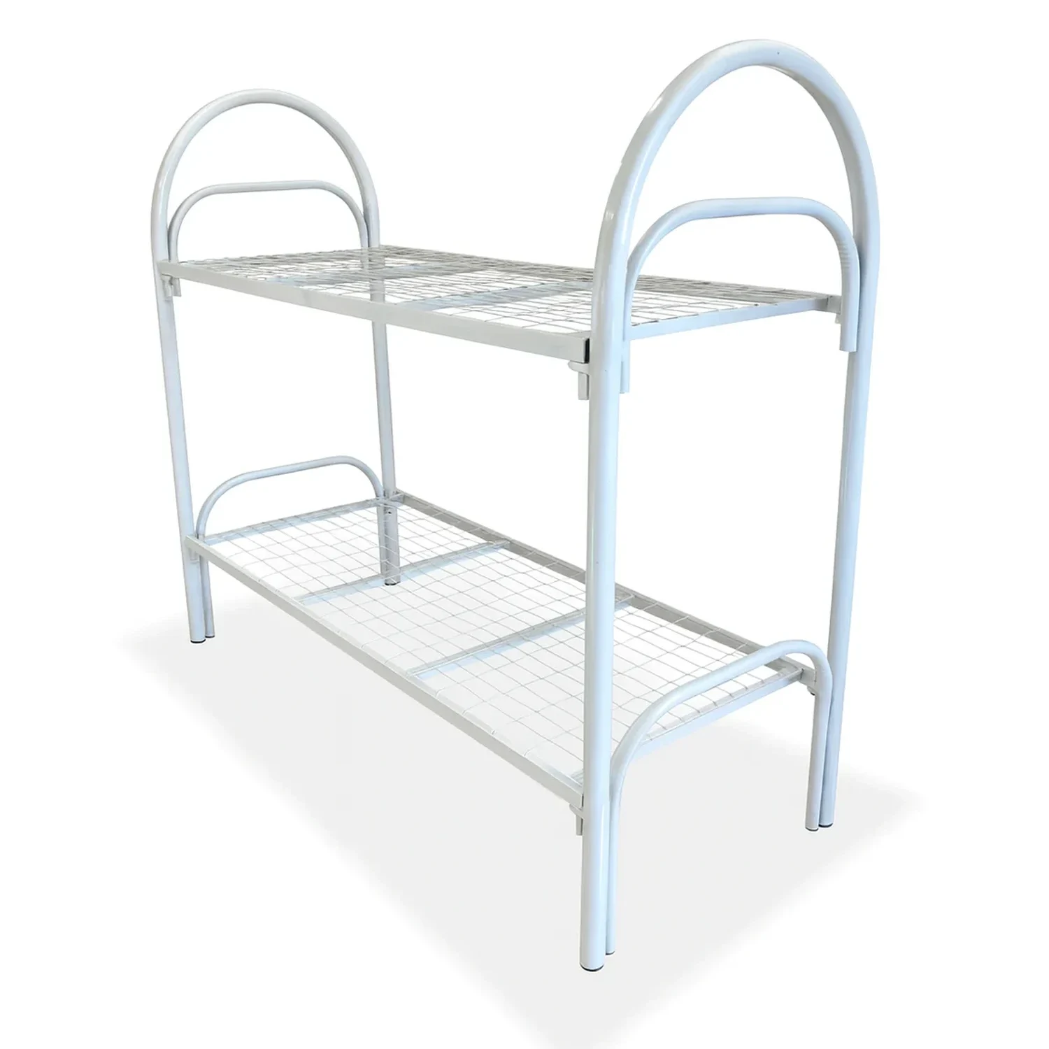 Кровать металлическая двухъярусная белая 800×1900 мм Кровать металлическая двухъярусная 800×1900 мм белая — общий вид