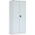 Металлический шкаф для одежды ШАМ-11.Р с закрытыми дверями, светло-серый RAL 7035