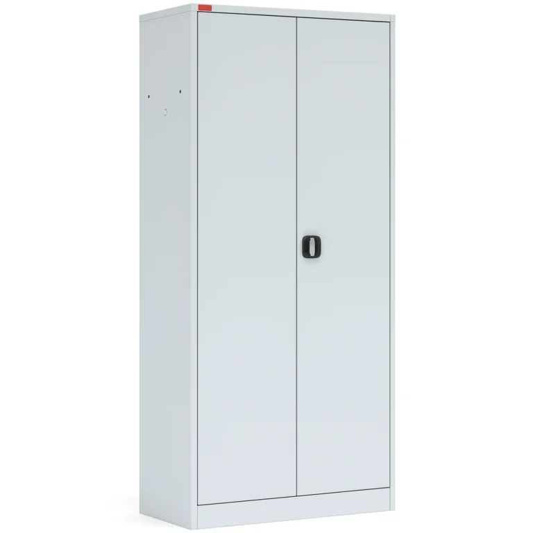 Металлический шкаф для одежды ШАМ-11.Р с закрытыми дверями, светло-серый RAL 7035