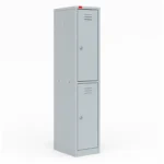 Металлический шкаф ШРМ-12 с двумя отделениями, закрытые двери — RAL 7035