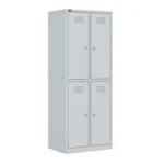 Двухсекционный металлический шкаф ШРМ-24 закрытый — светло-серый RAL 7035