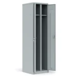 Металлический шкаф ШРМ-АК в открытом виде — две секции, полки и перекладины Арвис