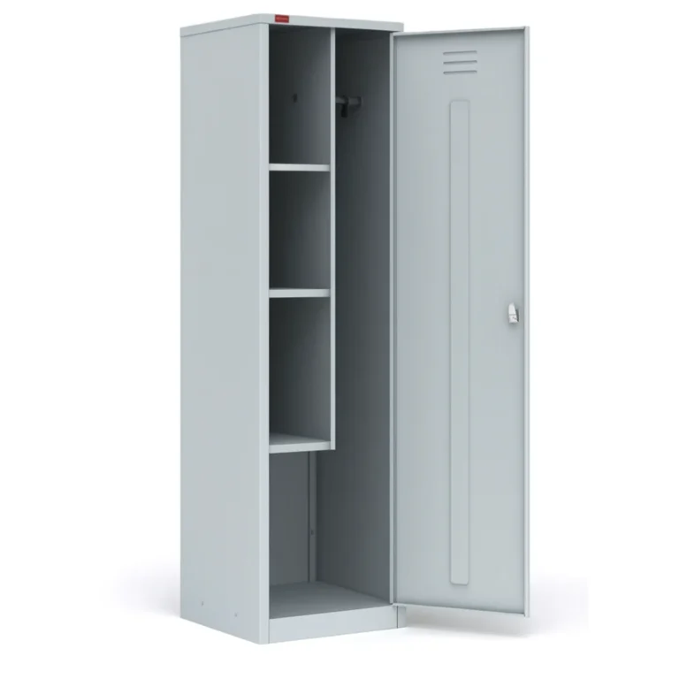 Металлический шкаф ШРМ-АК-У открытый — секции с полками и перекладиной