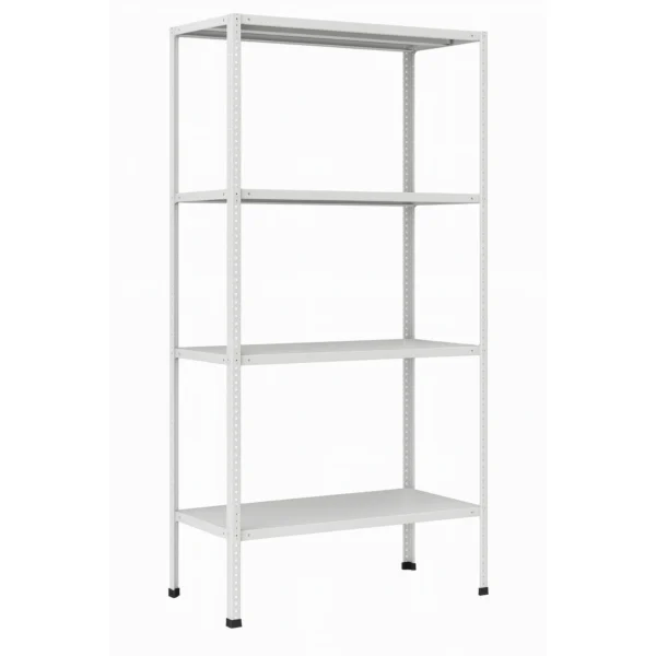 Металлический стеллаж МС-152 — прочная стальная конструкция с 4 полками RAL 7035