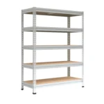 Металлический стеллаж МС-Т 15615-3.0 ТИТАН-МС — промышленный высокий стеллаж с фанерными полками