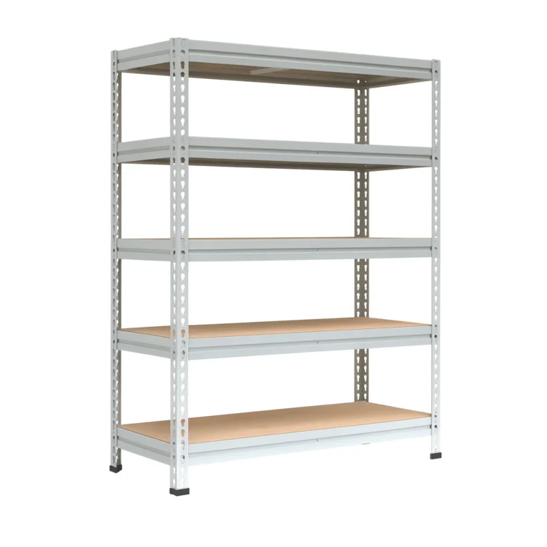 Металлический стеллаж МС-Т 15765-3.0 ТИТАН-МС с фанерными полками — высокий промышленный стеллаж для склада