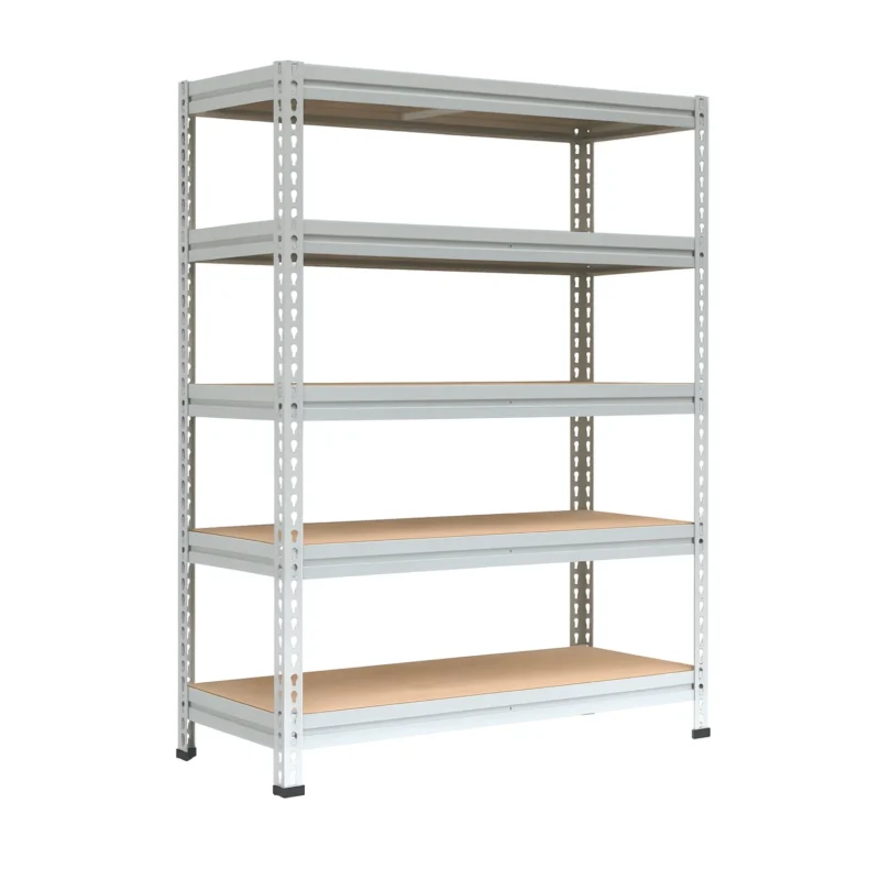 Металлический стеллаж МС-Т 15765-3.0 ТИТАН-МС с фанерными полками — высокий промышленный стеллаж для склада