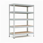 Металлический стеллаж МС-Т 18765-2.5 ТИТАН-МС с фанерными полками — широкий и высокий стеллаж для склада и производства