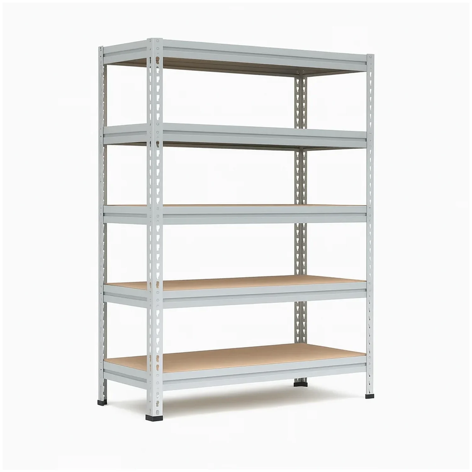 Металлический стеллаж МС-Т 18765-2.5 — широкий стеллаж серии ТИТАН-МС высотой 2.5 м с нагрузкой до 300 кг на полку Металлический стеллаж МС-Т 18765-2.5 ТИТАН-МС с фанерными полками — широкий и высокий стеллаж для склада и производства