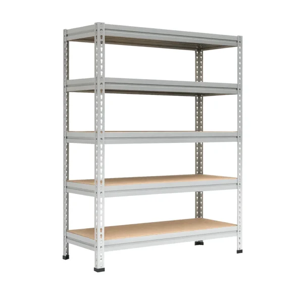 Металлический стеллаж МС-Т 18765-3.0 ТИТАН-МС с фанерными полками — высокий и широкий складской стеллаж до 300 кг на полку