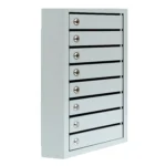 Почтовый ящик металлический ПМ-8 — восьмисекционный, вертикальный, светло-серый RAL 7035