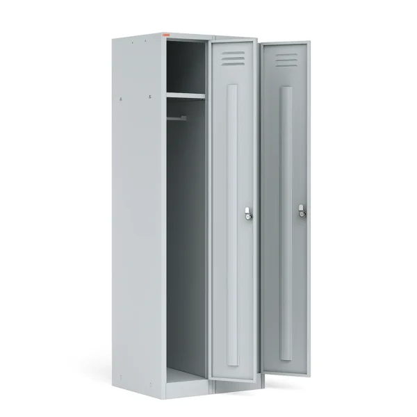 Модульный металлический шкаф для одежды ШРМ-22М — двухсекционный, открытый вид